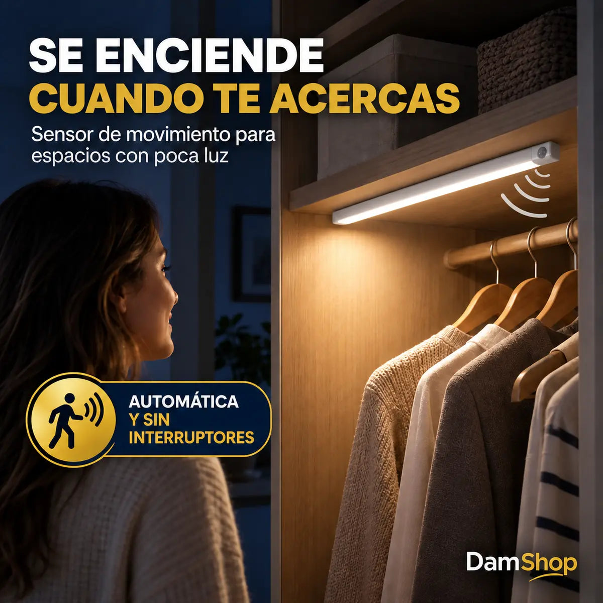 Barra LED con Sensor – Ilumina Justo Cuando la Necesitas
