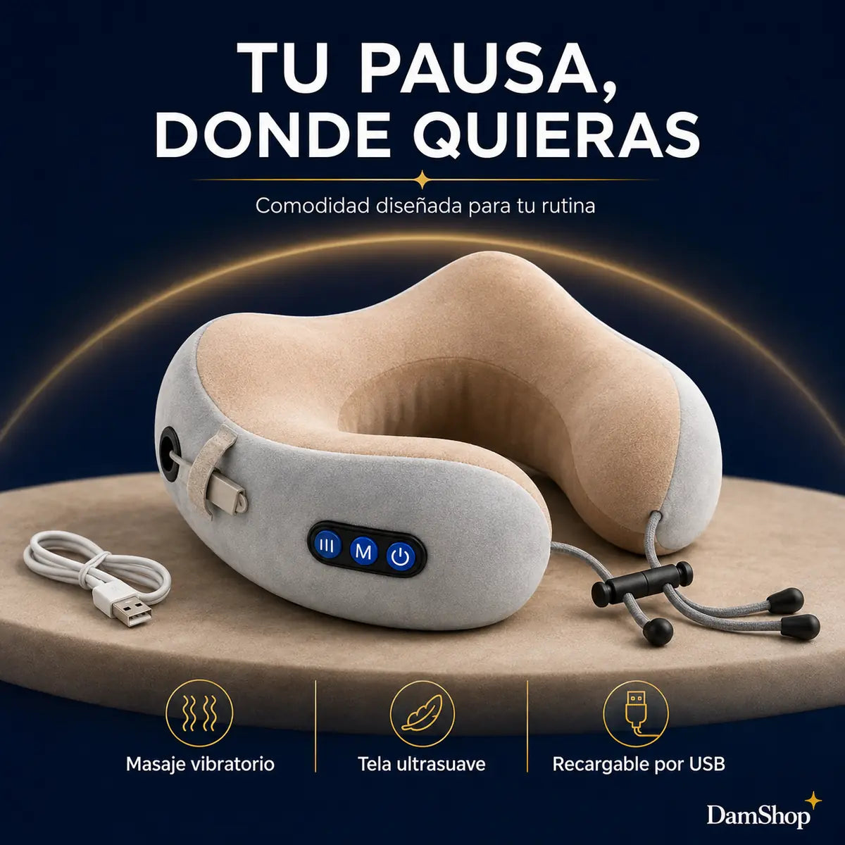 Cojín Cervical Vibratorio – Relájate Donde Quieras