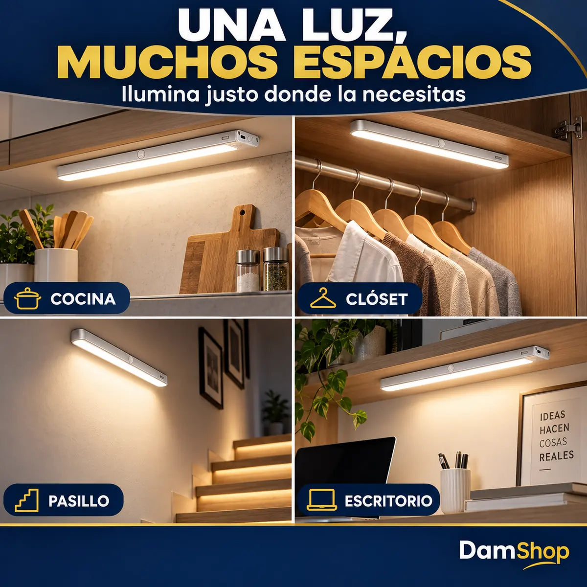 Barra LED con Sensor – Ilumina Justo Cuando la Necesitas